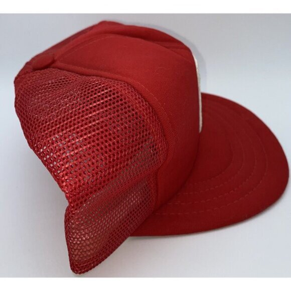 Vintage IH International Harvester Patch Logo Trucker Hat Cap SnapBack Red - Picture 3 of 11